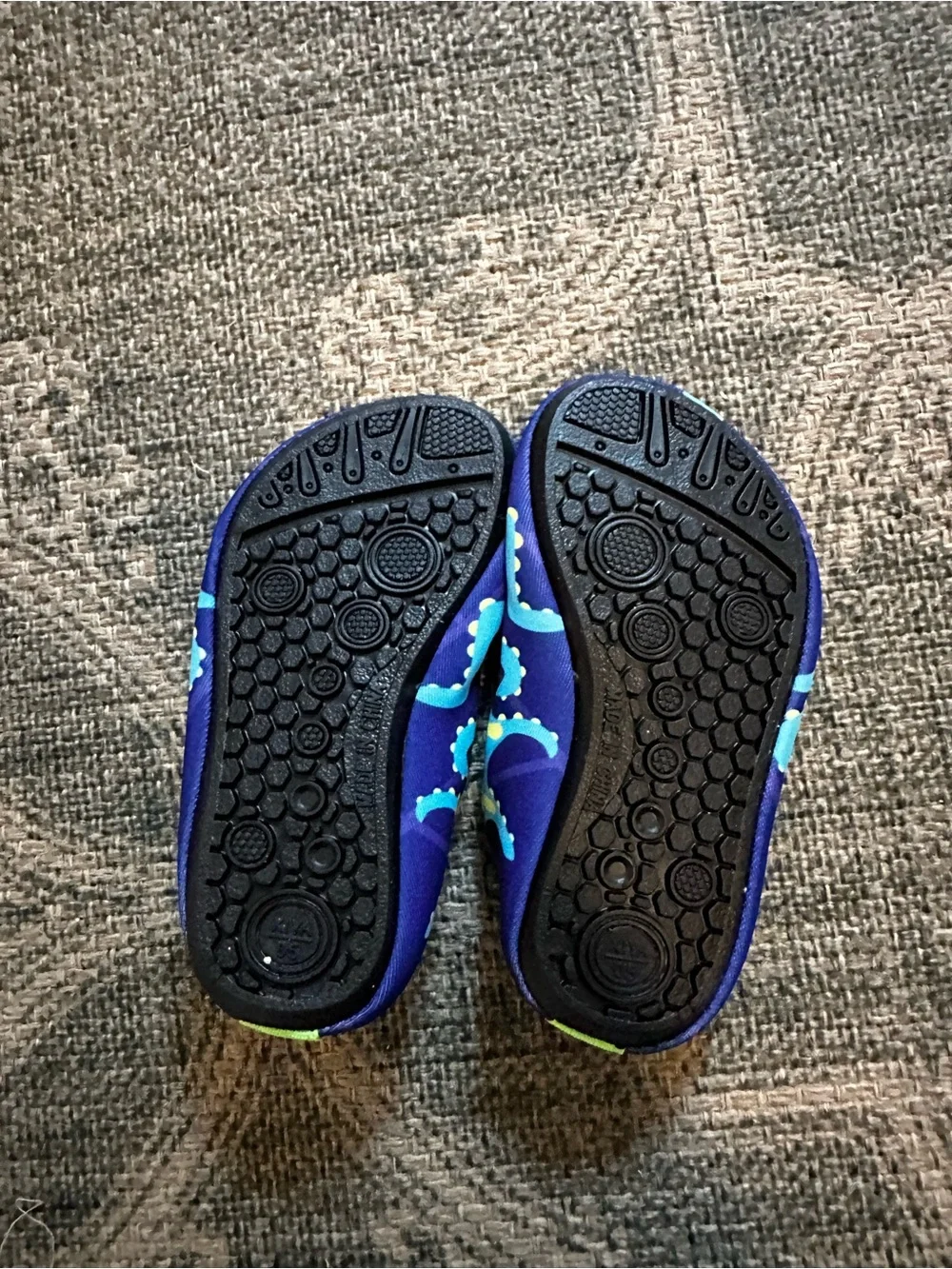Kids Blue Octopus Water Shoes with Neon Green Trim